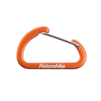 Карабін алюмінієвий Naturehike D-type NH15A004-H, 4 см, помаранчевий (2 шт.) (6927595717301)