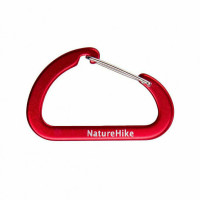 Карабін алюмінієвий Naturehike D-type NH15A004-H, 4 см, червоний (2 шт.) (6927595717332)