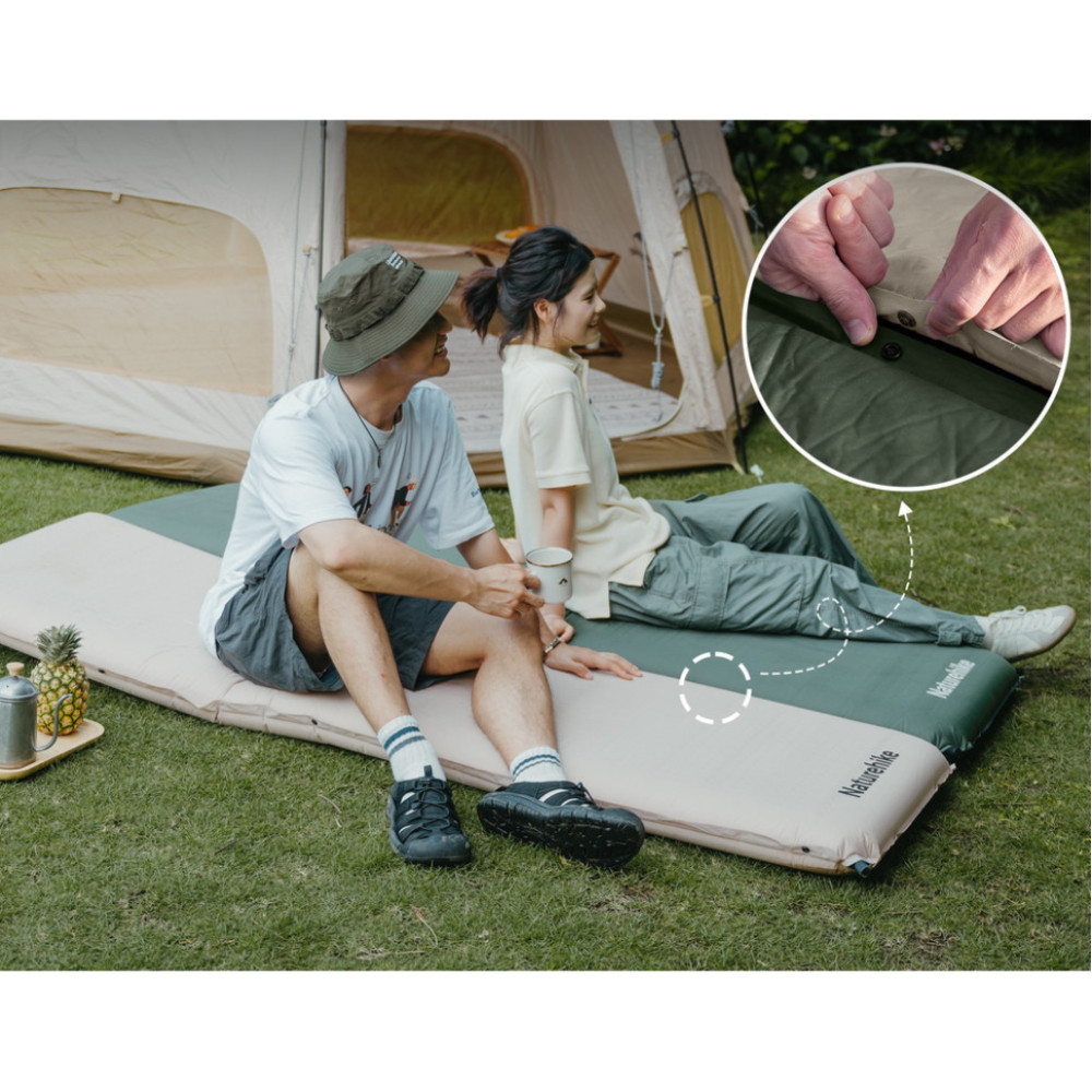 Килимок самонадувний одномісний Naturehike CNK2450WS020, 100 мм, темно-зелений (6927595712740)