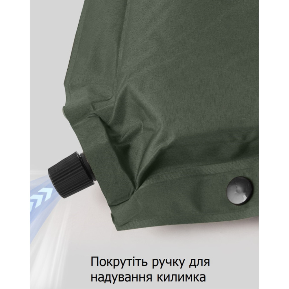 Килимок самонадувний одномісний Naturehike CNK2450WS020, 100 мм, темно-зелений (6927595712740)