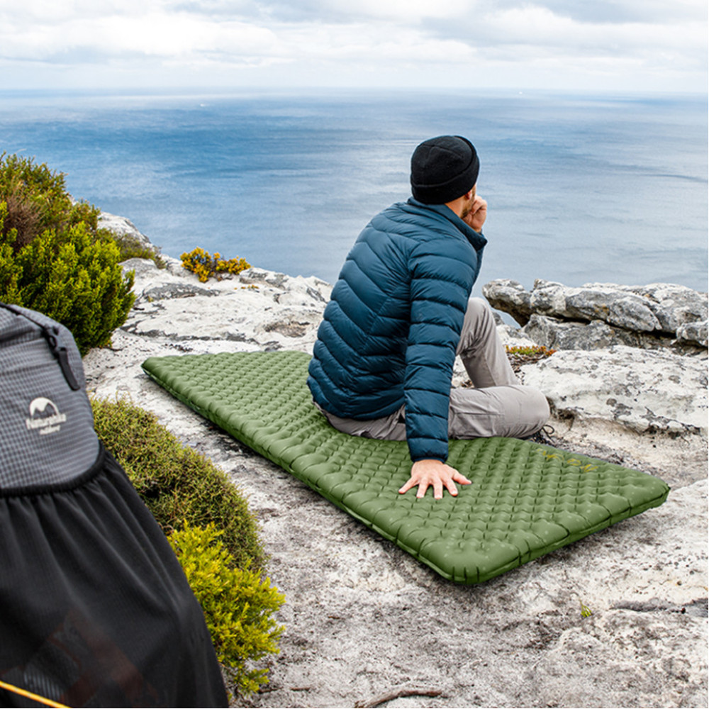 Матрац надувний надлегкий Naturehike CNK2450WS014, із мішком для надування, прямокутний зелений 186 см (6976023926808)