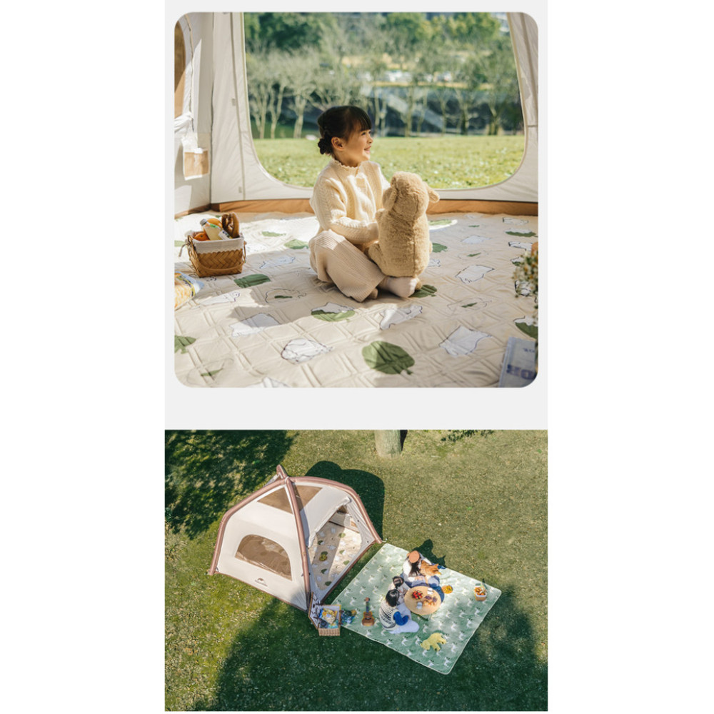 Килимок для пікніка Naturehike 210*240 CNK2350WS010, бежевий з котами (6976507661720)