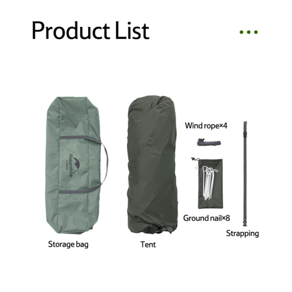 Намет тримісний автоматичний Naturehike NH21ZP008, оливково-зелений (6927595777442)
