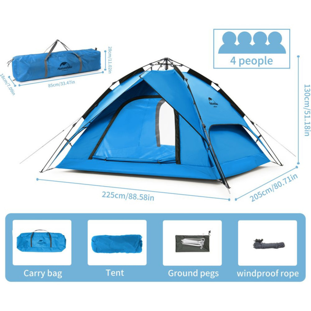 Намет чотиримісний Naturehike NH21ZP008 6927595777558