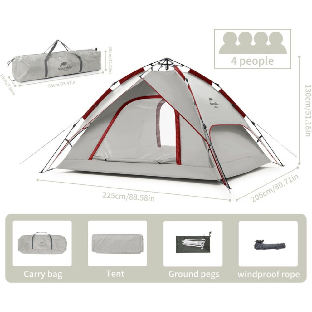 Намет чотиримісний Naturehike NH21ZP008 6927595777572