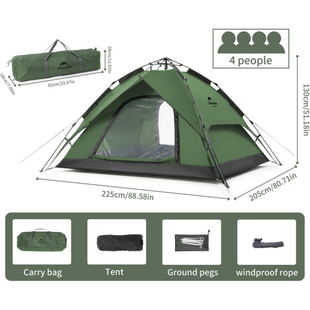 Намет чотиримісний Naturehike NH21ZP008 6927595777909