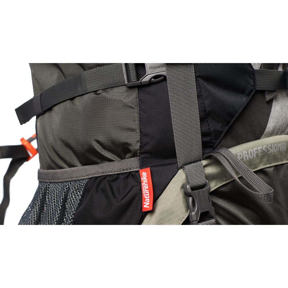 Рюкзак туристичний Naturehike NH70B070-B 70 л + 5 л чорно-сірий