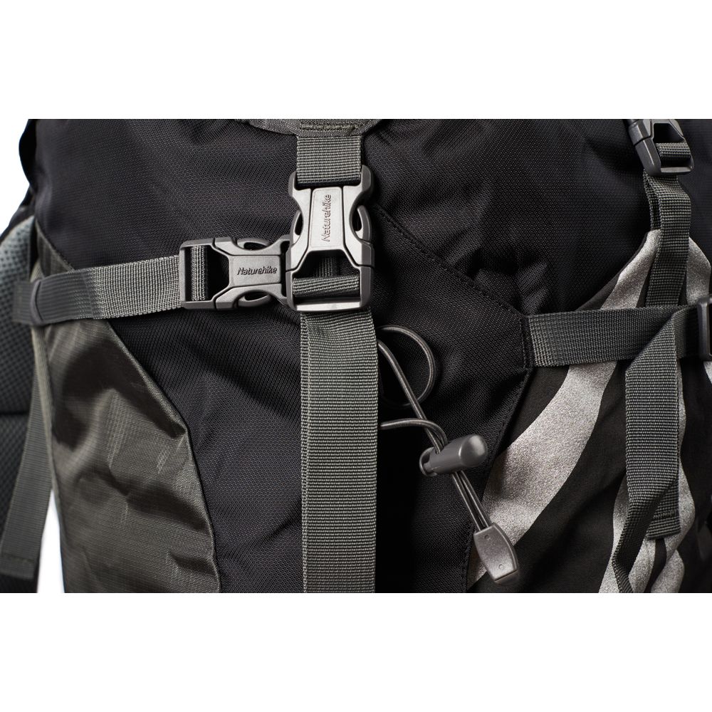 Рюкзак туристичний Naturehike NH70B070-B 70 л + 5 л чорно-сірий