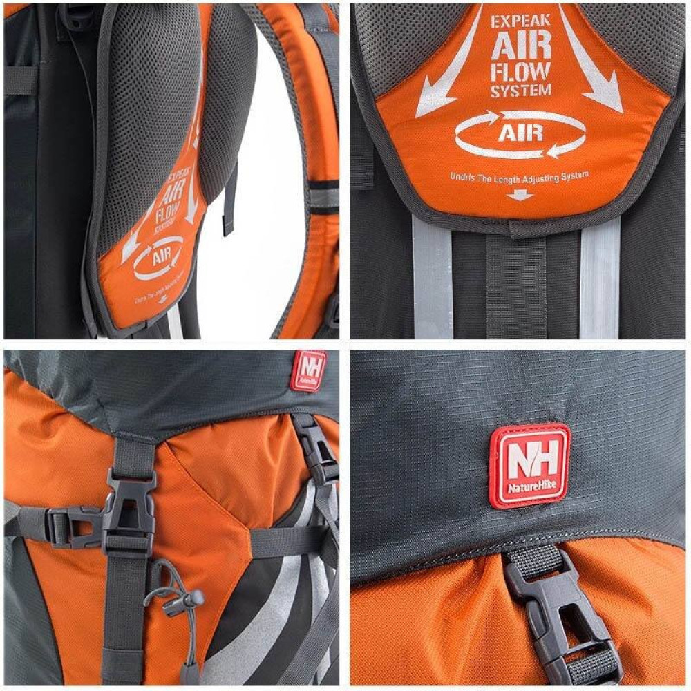 Рюкзак туристичний Naturehike NH70B070-B 70 л + 5 л помаранчевий