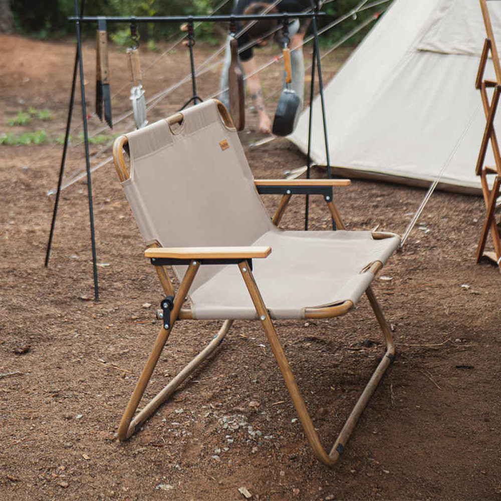 Крісло складане подвійне Naturehike Wood Luxury NH20JJ002, 600D Oxford / алюміній, пісочний (6927595747032)