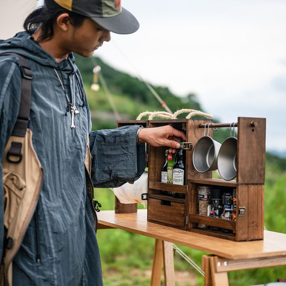 Етажерка з полицями Naturehike CNH22JU018, натуральне дерево (6927595753156)