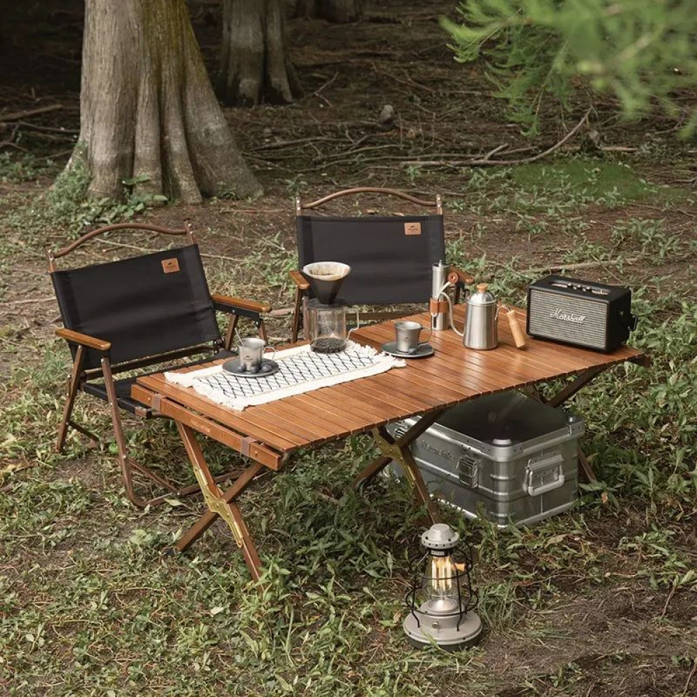 Стіл розкладний дерев'яний Naturehike NH19JJ009, темне дерево, малий (6927595789452)