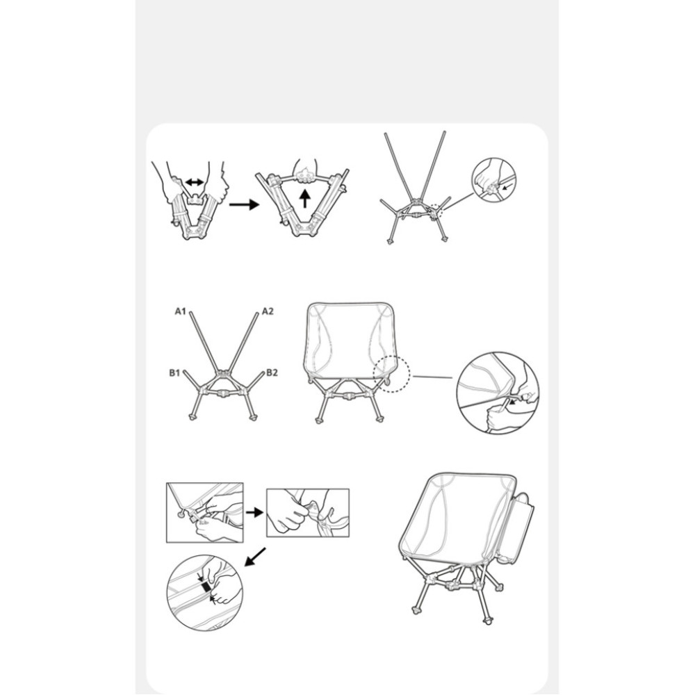 Крісло складане Naturehike Clamshell 001 Triangle Folding Moon Chair, чорний (6975641880608)