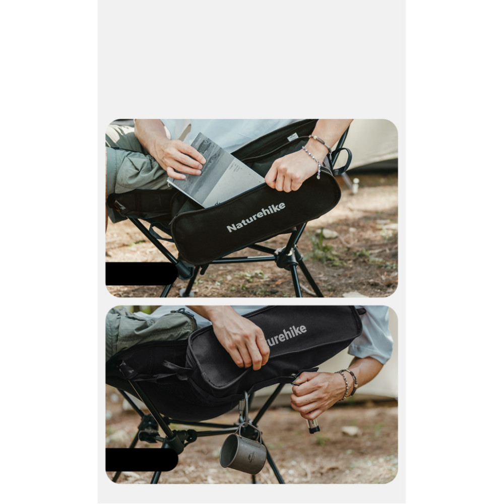 Крісло складане Naturehike Clamshell 001 Triangle Folding Moon Chair, чорний (6975641880608)