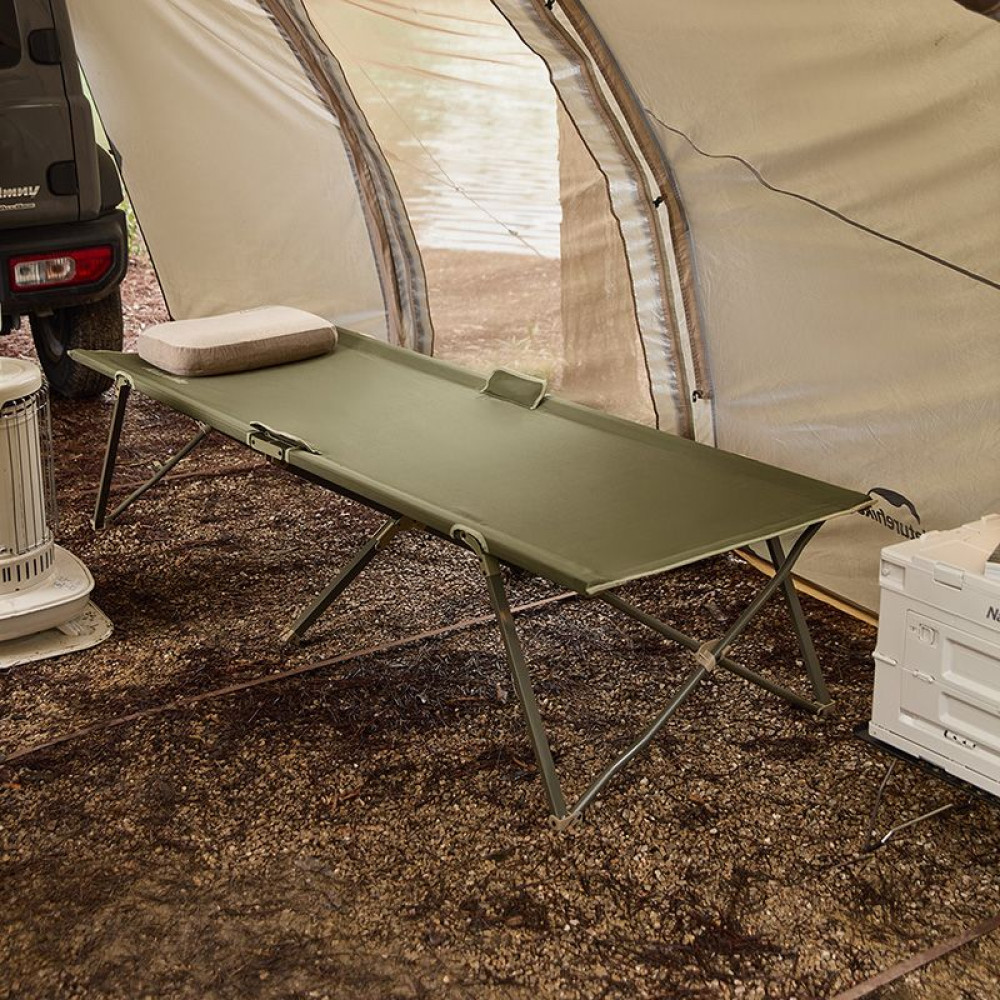 Ліжко складане Naturehike CNH22JU033, сталь, зелений (6975641888543)
