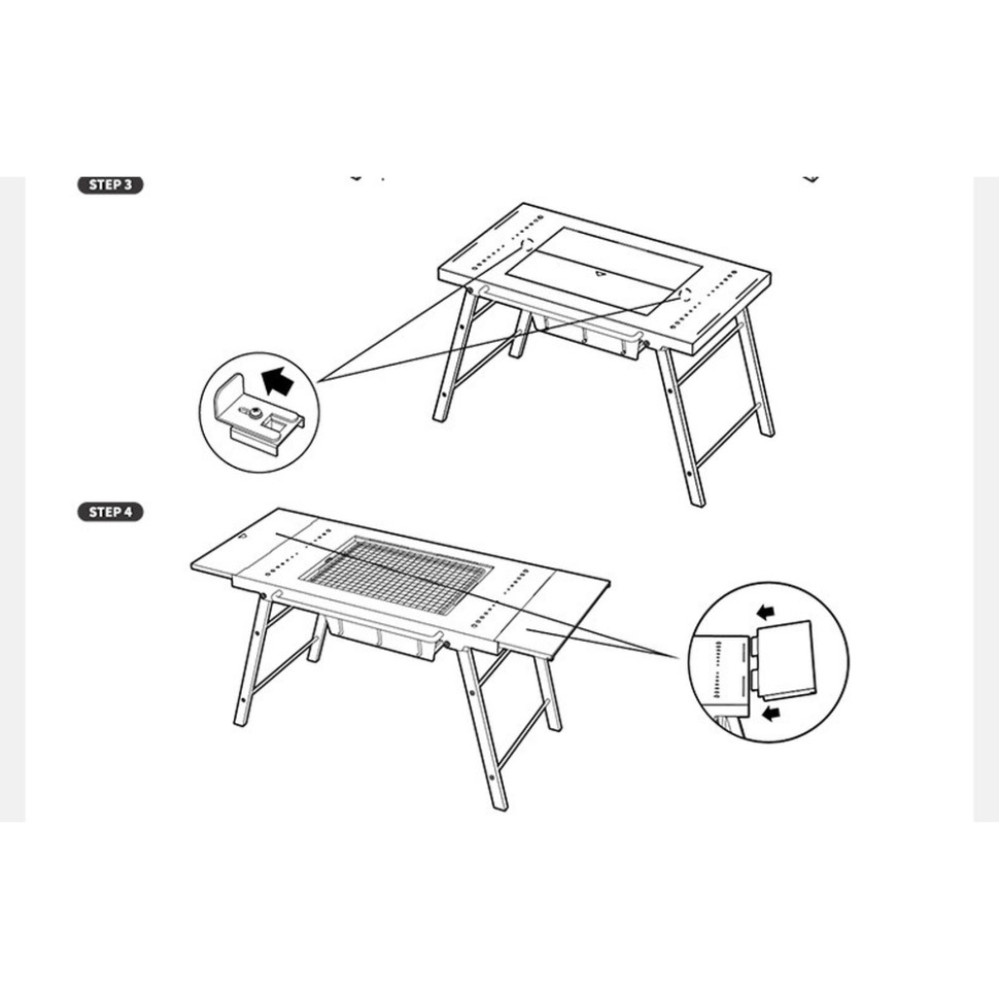 Стіл для барбекю сталевий Naturehike CNK2350CF018, чорний (6976507663960)