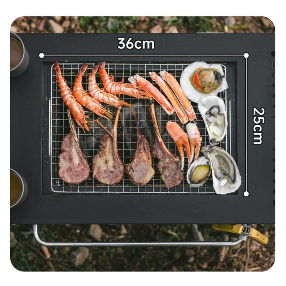 Стіл для барбекю сталевий Naturehike CNK2350CF018, чорний (6976507663960)