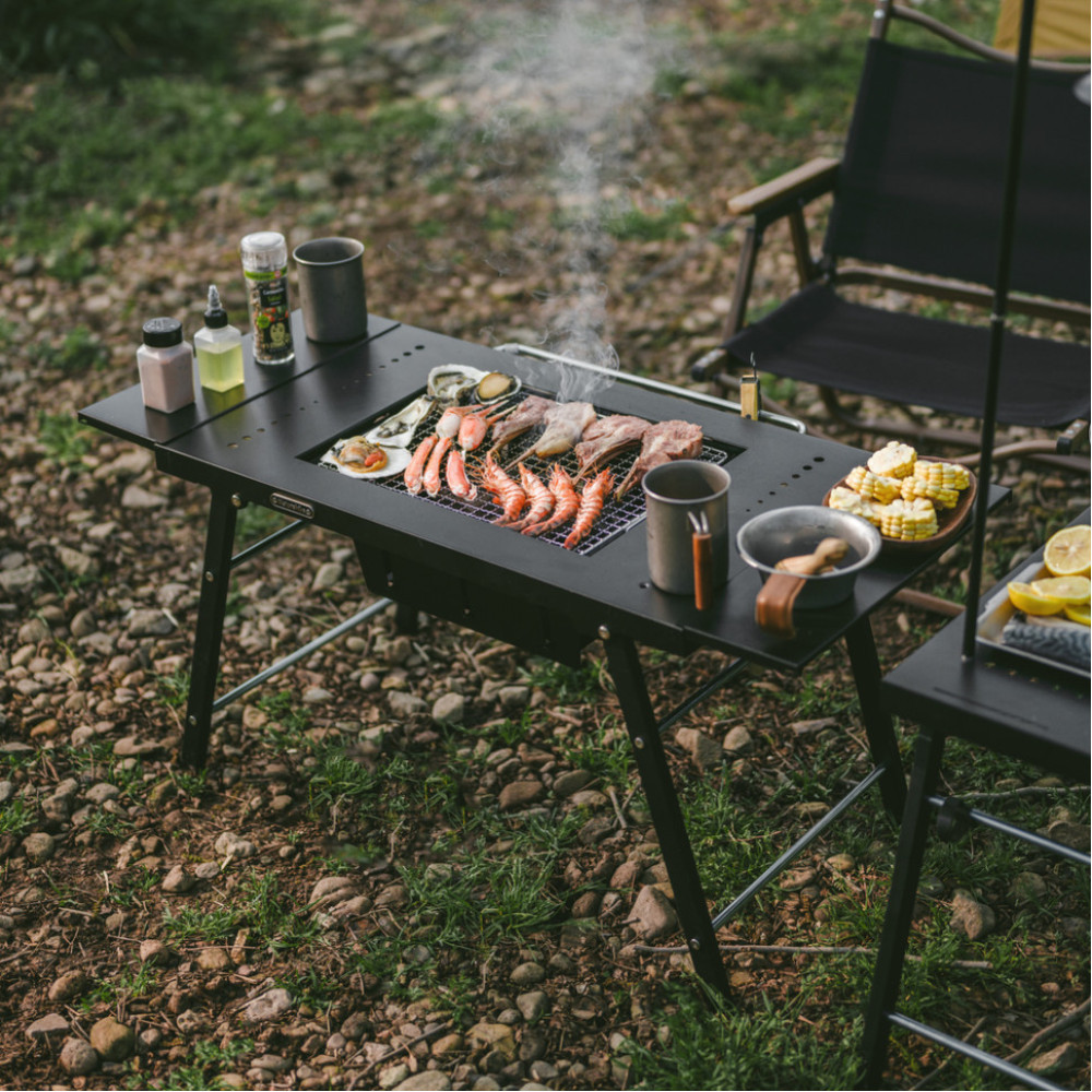 Стіл для барбекю сталевий Naturehike CNK2350CF018, чорний (6976507663960)