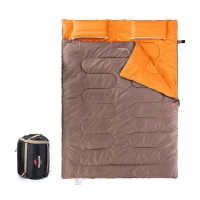 Спальник сверхлегкий Naturehike Double Sleeping Bagwith with Pillow apricot-grey