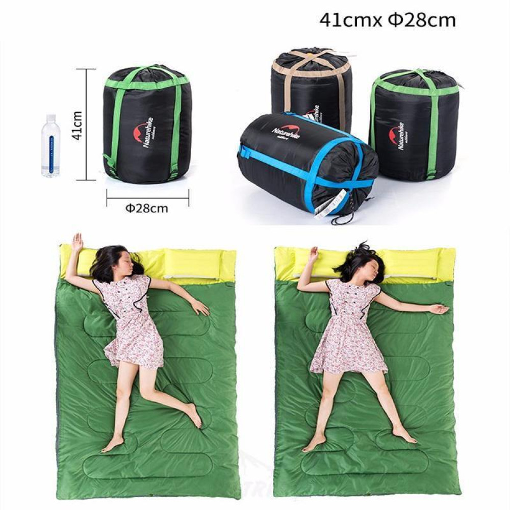 Спальник надлегкий Naturehike Double Sleeping Bag with Pillow Green SD15M030-J