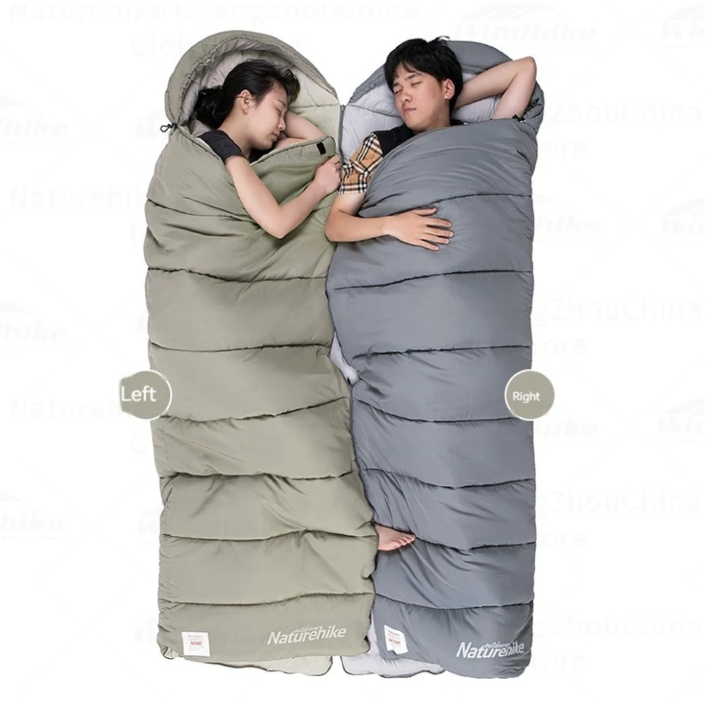 Спальний мішок з капюшоном Naturehike M300 CNK2350WS023, сірий, правий (6927595775981)