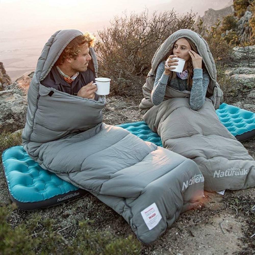 Спальник з капюшоном Naturehike M400 NH20MSD02, (1°C), лівий, сірий (6927595776049)