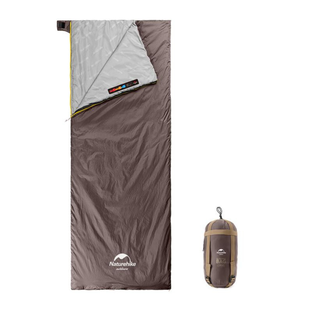 Спальник надлегкий Naturehike Summer LW180 NH21MSD09 правий, (15°C), p-p M, коричневий (6927595777954-R)