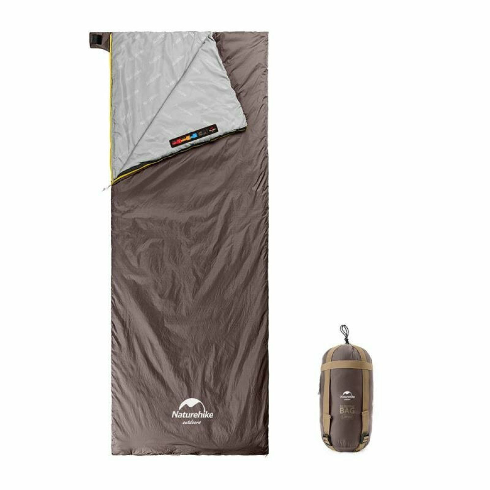 Спальник надлегкий Naturehike Summer LW180 NH21MSD09 правий, (15°C), p-p XL, коричневий (6927595777985-R)