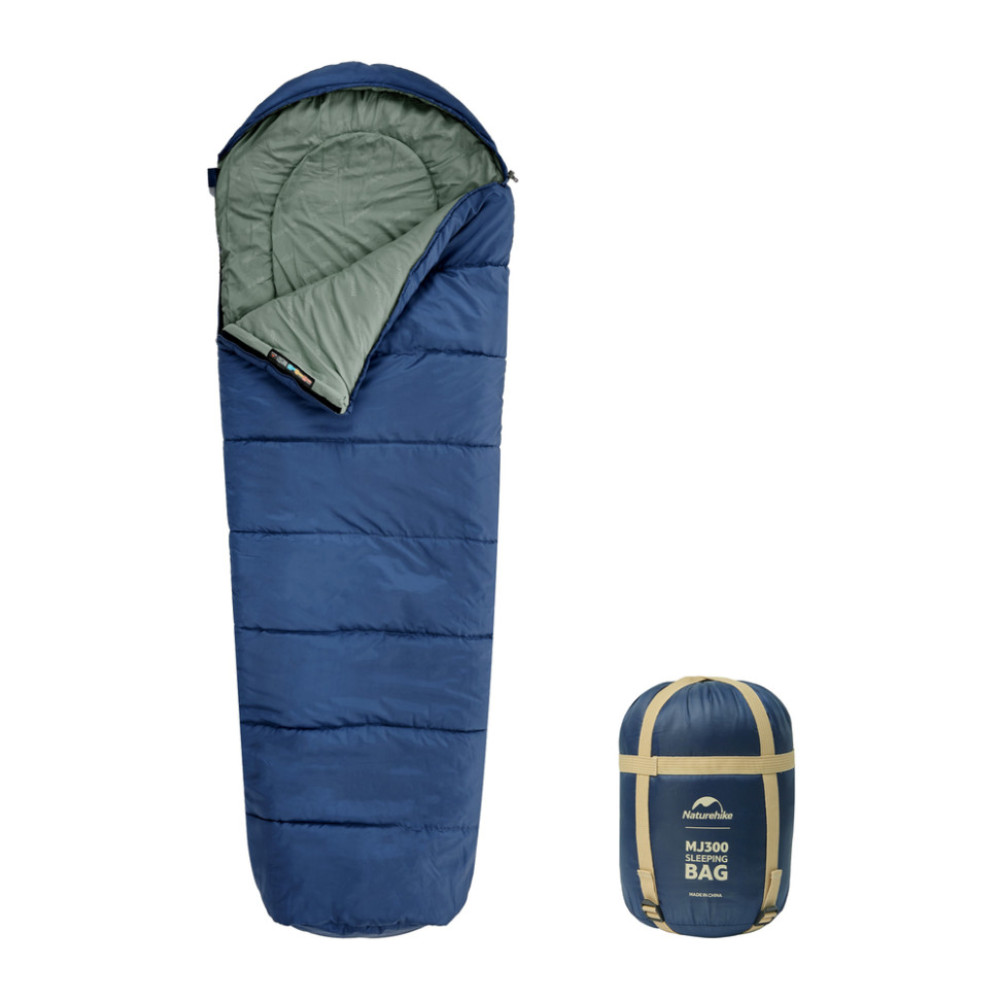 Спальник з капюшоном Naturehike MJ300 CNK2300SD014, темно-блакитний (6976023923081)