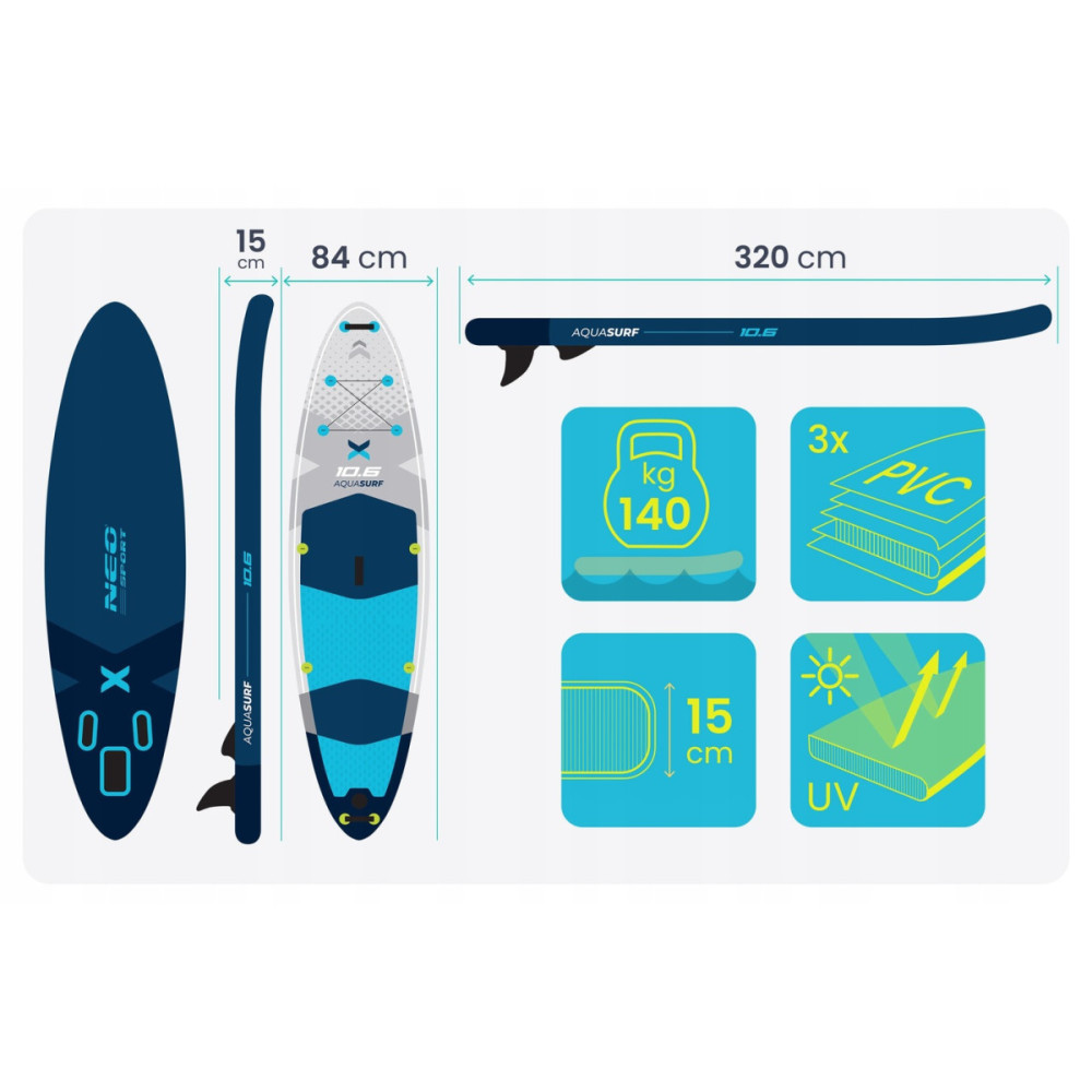 Надувна SUP дошка Neo-Sport Aquasurf  320 см (170206)