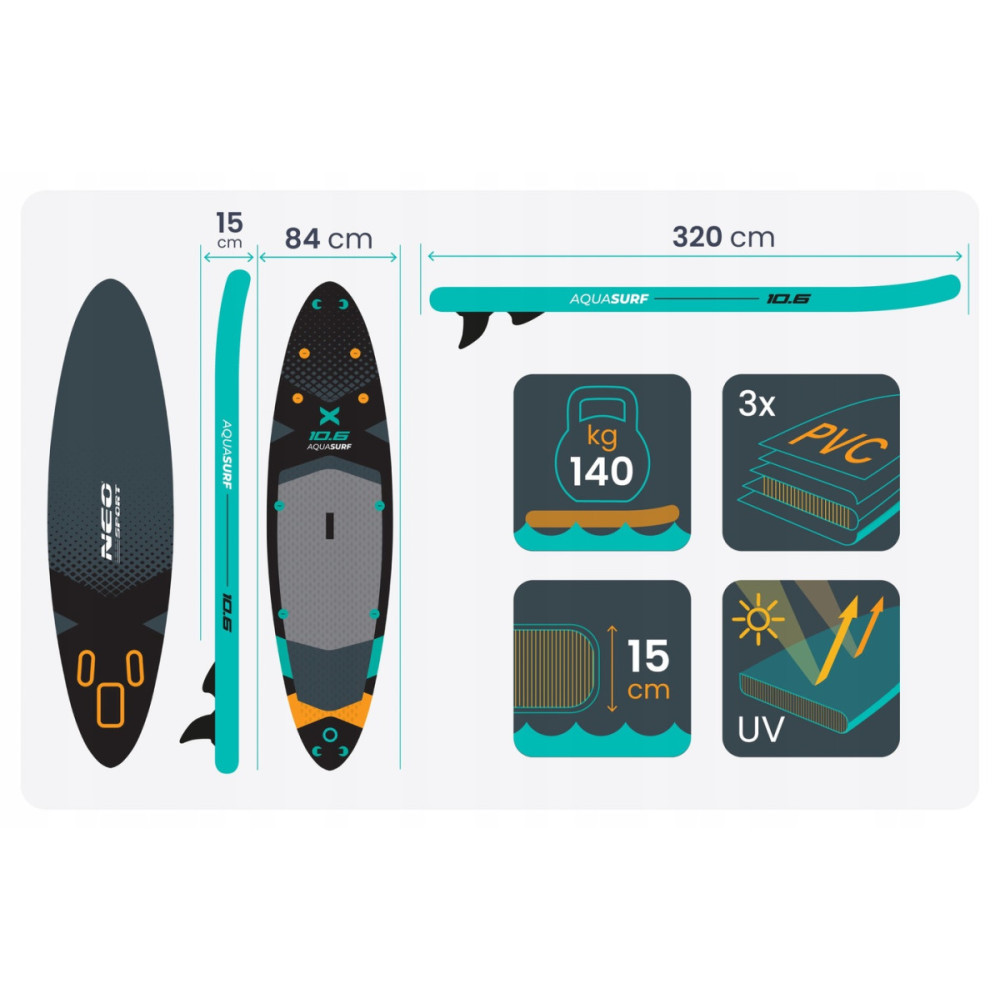 Надувна SUP дошка Neo-Sport Aquasurf  320 см (170207)