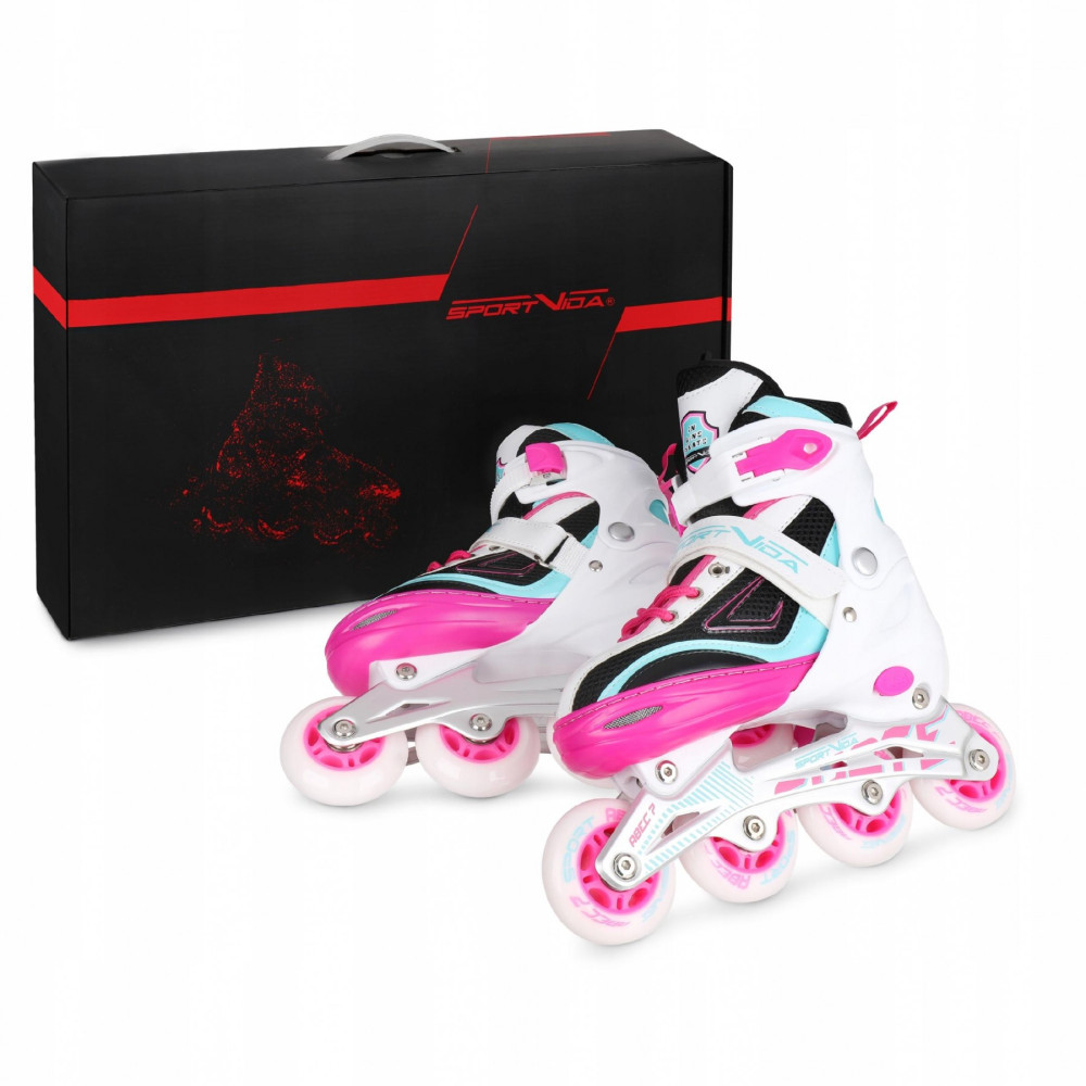 Роликові ковзани SportVida 4 в 1 Size 35-38 White/Pink/Blue (SV-LG0032)