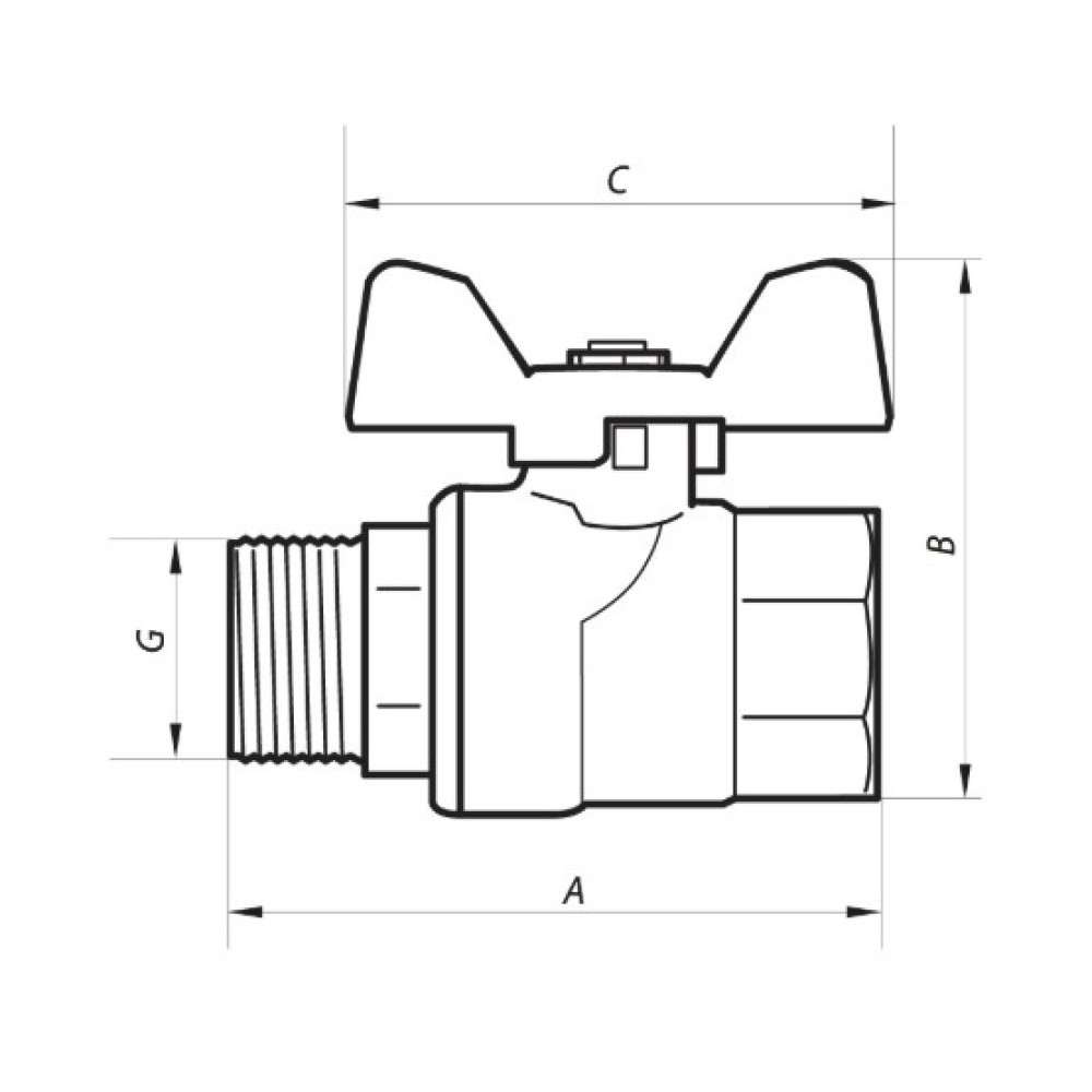 Кран шаровой Nolf 1/2" прямой №722 (NF2951)