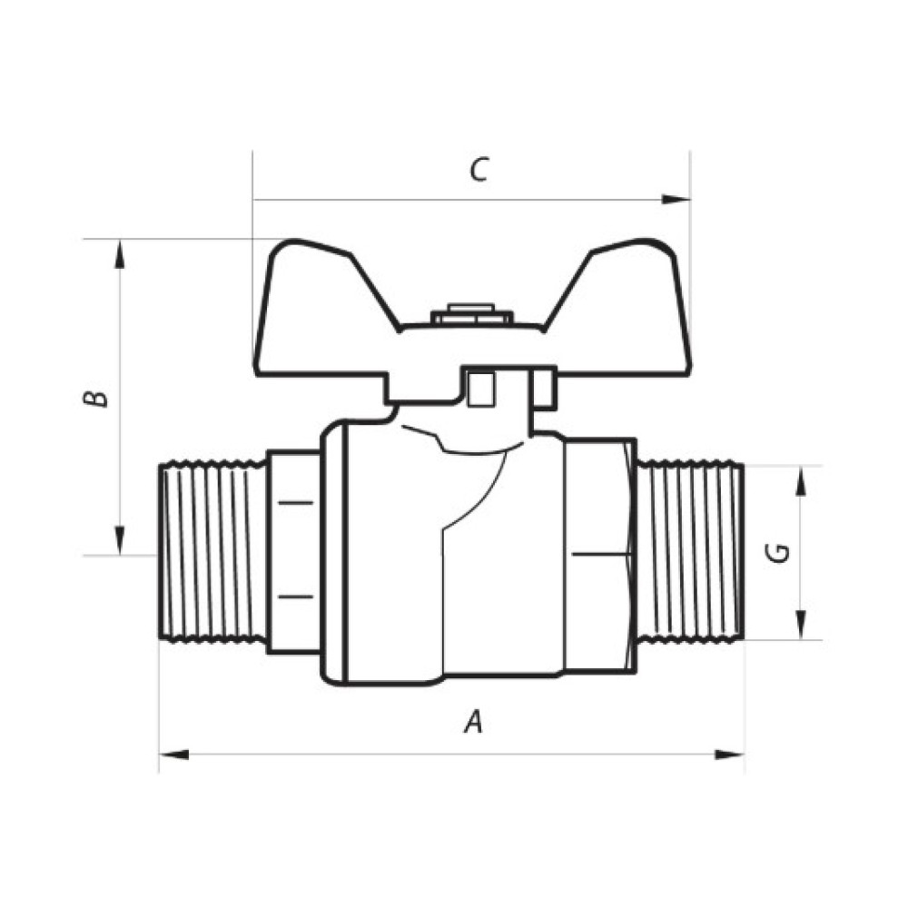 Кран шаровой Nolf 1/2" прямой №731 (NF2954)