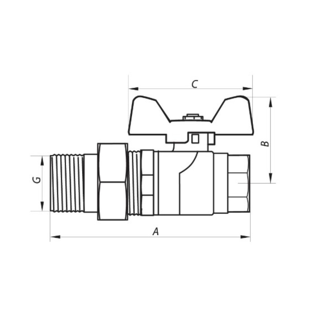 Кран кульовий з американкою Nolf 3/4" прямий №921 (NF2962)