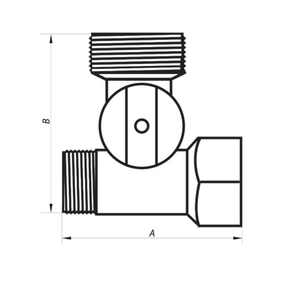Кран для подключения сантехприборов Nolf 1/2Mx3/4Mx1/2F NF.1110 (NF2971)