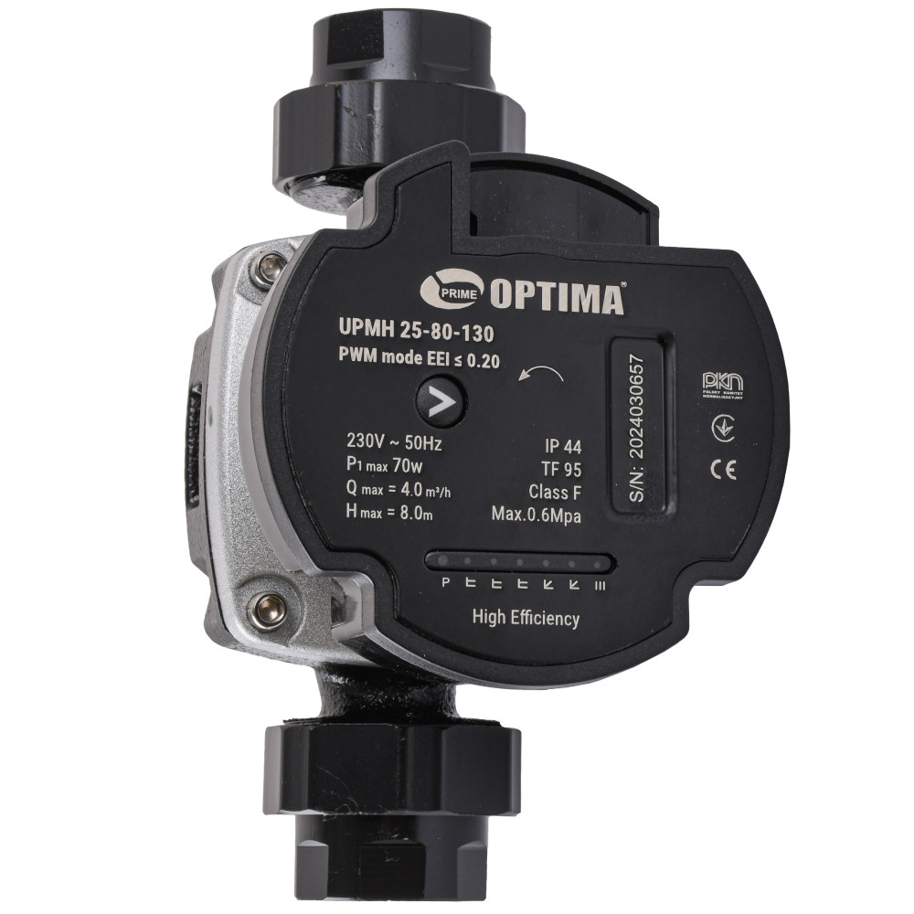 Насос циркуляционный энергосберегающий Optima PRIME UPMH 25-80AUTO 130 мм + гайки