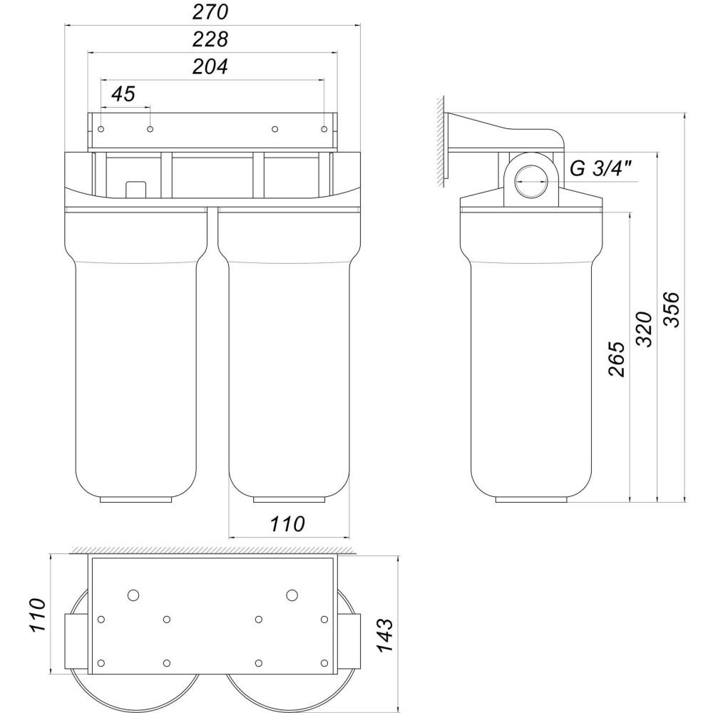 Система 2-х ступенчатой ​​очистки Optima OP-02, 3/4″ (000017191)