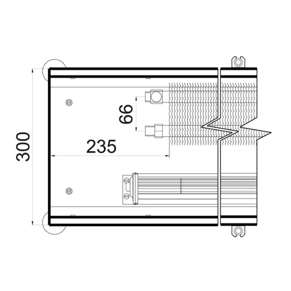 Внутрішньопідлоговий конвектор примусової конвекції Polvax KV.PLUS.PREMIUM.300.1500.120
