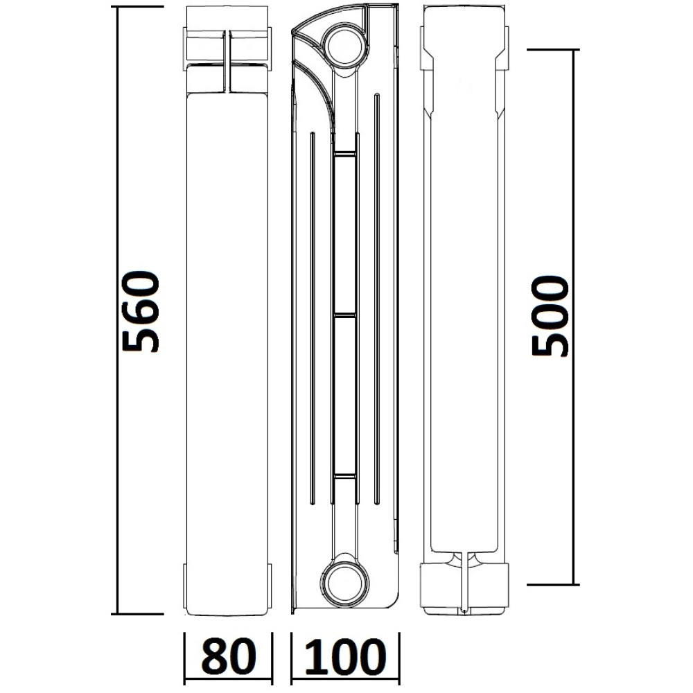 Радиатор биметаллический секционный Queen Therm 500/100 (19977)