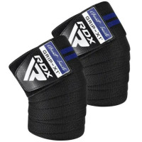 Бинты на колени RDX GYM KNEE WRAP R11 BLACK/BLUE (WAH-KR11BU)