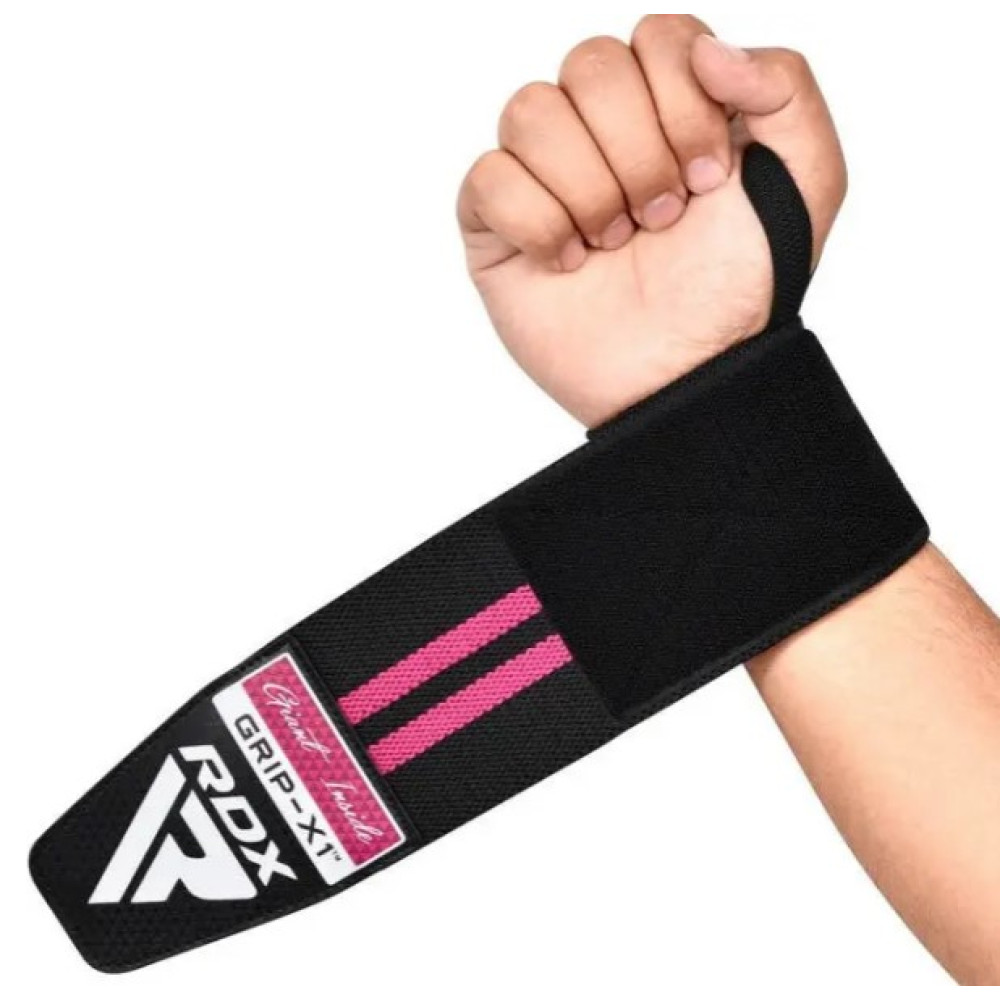 Бинты для запястий (кистевые бинты) RDX GYM WRIST WRAP R11 BLACK/PINK (WAH-WR11BP)