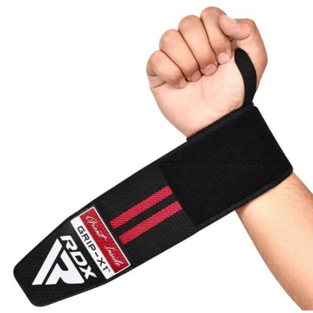 Бинты для запястий (кистевые бинты) RDX GYM WRIST WRAP R11 BLACK/RED (WAH-WR11BR)