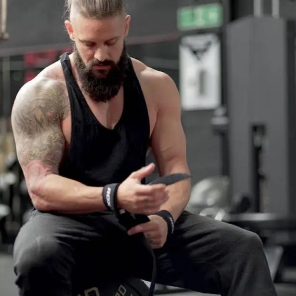 Лямки для тяги RDX S4 Gym Cotton Gel Straps Black Plus (WAC-S4B+)