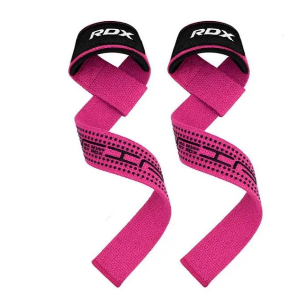Лямки для тяги RDX S4 Gym Cotton Gel Straps Pink Plus (WAC-S4P+)