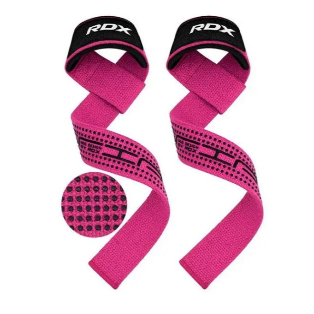 Лямки для тяги RDX S4 Gym Cotton Gel Straps Pink Plus (WAC-S4P+)