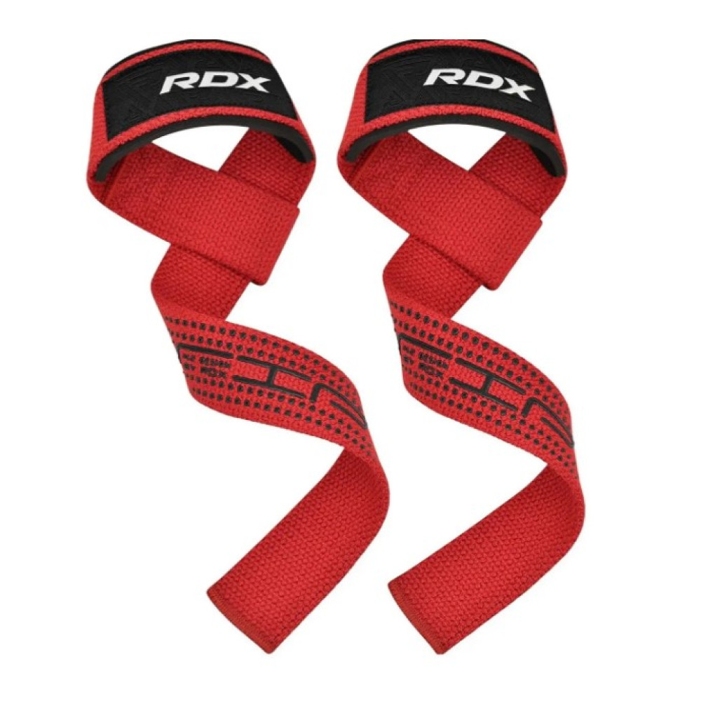 Лямки для тяги RDX S4 Gym Cotton Gel Straps Red Plus (WAC-S4R+)