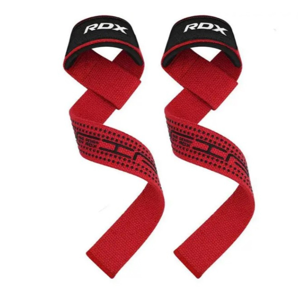 Лямки для тяги RDX S4 Gym Cotton Gel Straps Red Plus (WAC-S4R+)