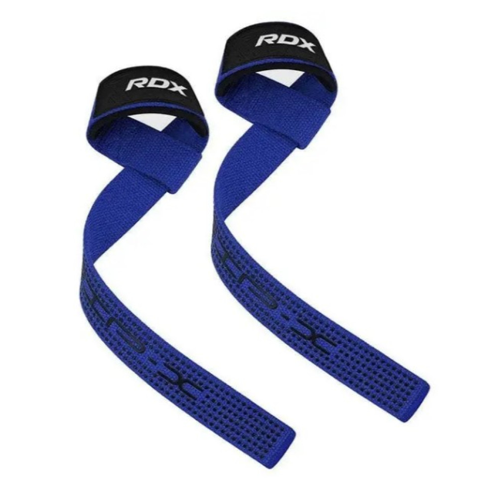 Лямки для тяги RDX S4 Gym Cotton Gel Straps Blue Plus (WAC-S4U+)