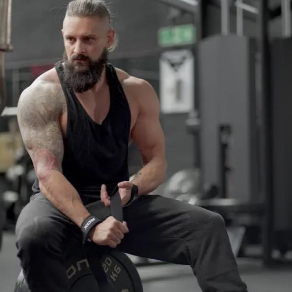 Лямки для тяги RDX W1 Gym Single Strap Black Plus (WAN-W1B+)